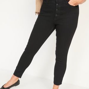 Extra High-Waisted Button-Fly Rockstar Stretch Super Skinny Cut-Off Ankle Jeans